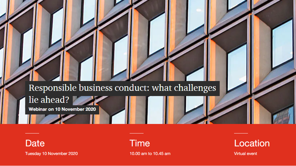 Insights / “Responsible Business Conduct: What Challenges Lie Ahead ...