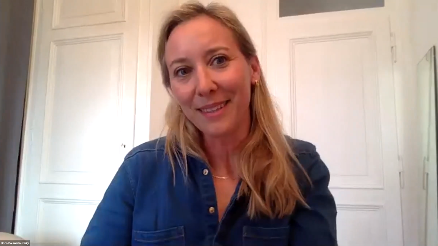 Dorothée Baumann-Pauly speaking during the webinar