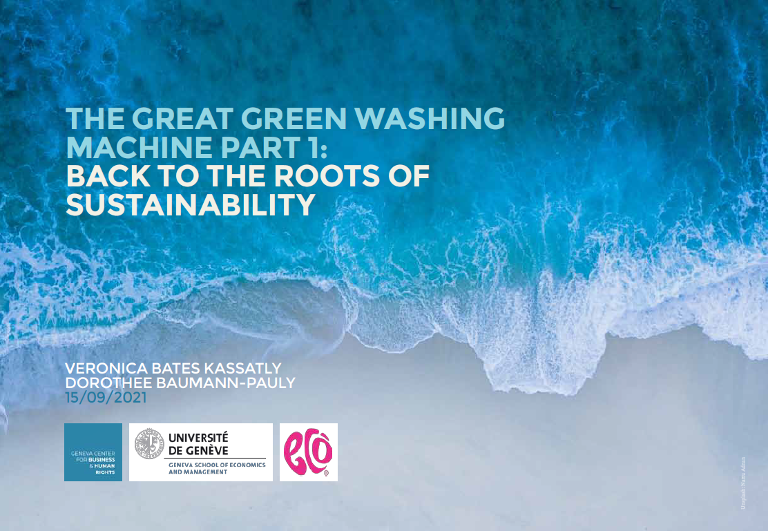 Cover of the report “The Great Green Washing Machine - Part 1”