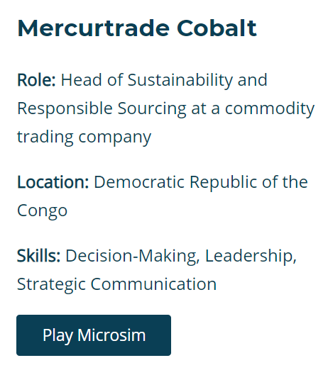 Printscreen of “Mercutrade Cobalt” section of the page “GBSN Beyond - Facutly Simulation Lab”