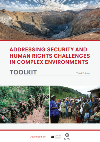 Title page of the toolkit « Addressing Security and Human Rights Challenges in Complex Environments”