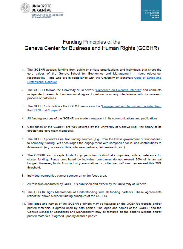 GCBHR Funding Principles